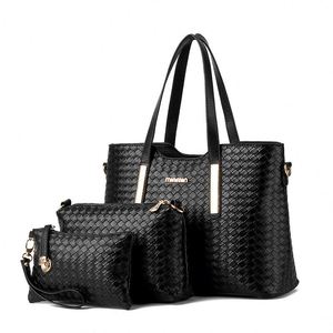 High Quality 3 Pcs / 1 Set Lady PU Leather Handbag Polyester Shoulder Bags Tote <b>Purse</b> Messenger Satchel - Product Image 3