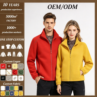 Veste à capuche pour homme personnalisée, automne-hiver, manches longues, coupe ample, coupe-vent, tissu polaire chaud, 100% polyester, séchage rapide