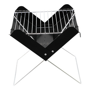 Portable <b>BBQ</b> grill, outdoor mini X-shaped <b>BBQ</b> rack, home charcoal <b>BBQ</b> <b>tool</b>, mini charcoal grill rack - Product Image 1