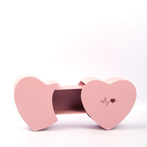 Creative Double Heart Flower <b>Gift</b> <b>Box</b>, Heart-shaped Chocolate Drawer <b>Gift</b> <b>Box</b> - Product Image 3