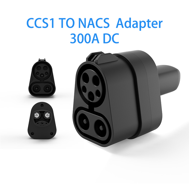 DC Fast Charging Adapter CCS1 to NACS 300A 1000V TUV Certified CCS Combo 1 to Tesla Connector for EV DC Quick Charge Station