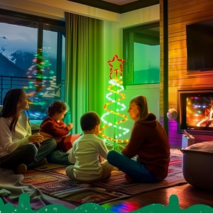 <span class=keywords><strong>Luces</strong></span> <span class=keywords><strong>de</strong></span> Árbol <span class=keywords><strong>de</strong></span> Navidad en Espiral LED <span class=keywords><strong>de</strong></span> 3/5/7 Pies <span class=keywords><strong>de</strong></span> Altura, Certificación ETL, Verde y Rojo, 8 Efectos <span class=keywords><strong>de</strong></span> Iluminación Dinámica <span class=keywords><strong>para</strong></span> Decoración Festiva en Exteriores e Interiores - Product Image 6