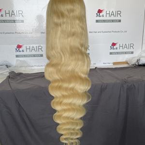 Peluca de Cabello Humano Rubio Brasileño de 32-40 Pulgadas para Mujeres Negras, Cabello Virgen Natural 613 Liso y Ondulado, Pelucas Largas con Frente de Encaje al por Mayor - Product Image 2