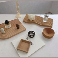 Plateau de service en bois écologique, plateau de table basse, plat de présentation ondulé pour bijoux, décoration intérieure