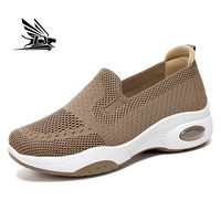 Baskets Tendance Printemps-Automne pour Femmes, Semelle Intérieure en Coton, Respirantes et Souples, Baskets de Ville Confortables avec Design Maille à Enfiler