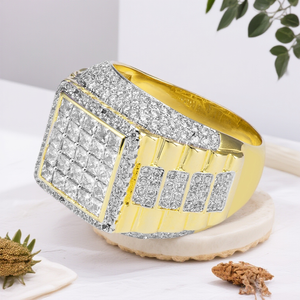 مجوهرات جاسن تصميم كامل مربع أعلى الهيب هوب مثلجة خارج الشارع نمط مكعب الزركون أحجار الرجال خاتم لمناسبات الزفاف - Product Image 4