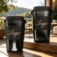Gobelet carré en PP rigide transparent personnalisé avec logo, 16 oz, 20 oz, jetable, pour thé au lait Boba, avec couvercle