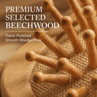 Brosse à cheveux en bois de hêtre naturel avec logo personnalisé, brosse à picots en bois professionnelle pour le massage du cuir chevelu, brosse à cheveux écologique avec boîte