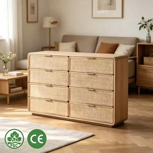 <span class=keywords><strong>Commode</strong></span> à 6 tiroirs en rotin style ferme, en bois massif, rustique, pour chambre à coucher, grande unité de rangement, meuble artisanal, fournisseur - Product Image 6