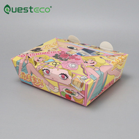 Boîtes en papier en carton à double compartiment-Récipients jetables étanches à emporter pour poulet frit, collations et frites
