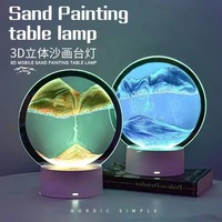Lampe de nuit LED tactile B22 flexible 3D moderne avec mouvement de sable, intensité variable RGB, AC/DC, ornement de bureau à domicile