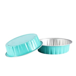 Round Disposable SmoothWall aluminum Foil Cake Dessert Baking Liner fast food tray lunch box restaurant packaging takeaway 2.8oz