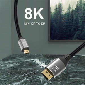 Doonjiey – <span class=keywords><strong>adaptateur</strong></span> de câble MINI DP <span class=keywords><strong>Displayport</strong></span> vers DP, tresse en nylon 8K <span class=keywords><strong>144hz</strong></span> de haute qualité pour ordinateur portable Pro TV moniteur câble DP - Product Image 6