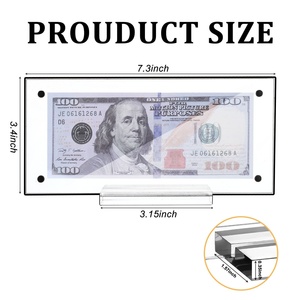 Cadre porte-billets en acrylique transparent personnalisé, étui pour billets de banque, logo personnalisé, collectionneurs, 3-5 mm, YAGELI YGL-304 - Product Image 4
