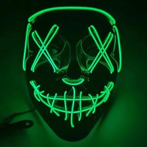 Masque lumineux d'Halloween Sparkling Blood Horror Masques LED Maquillage Fêtes dansantes Visages effrayants rougeoyants - Product Image 5