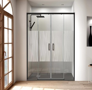 <span class=keywords><strong>Doporro</strong></span> Europe Style Walk In Attraktiver Stil Quadratischer schwarzer Rahmen Schiebe-Dusch tür aus gehärtetem Glas In 900mm - Product Image 1