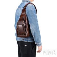 Sac pour homme en cuir de vachette de marque, sac de poitrine en cuir véritable, sac bandoulière décontracté pour homme, sac à bandoulière en cuir de vachette de première qualité, sac banane