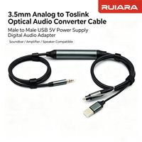 Câble convertisseur audio optique analogique Toslink SPDIF 3,5 mm AUX, adaptateur audio numérique alimenté par USB 5V pour microphone, barre de son