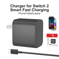 Chargeur USB-C Type-C 60W avec prise US EU UK, charge rapide intelligente pour Nintendo Switch2, iPhone, tablette, ordinateur portable