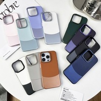 Coque de téléphone personnalisée de luxe avec logo pour iPhone, en cuir PU, coque rigide en PC antichoc pour iPhone 11 12 13 14 15