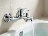 Robinet de douche pour baignoire durable avec un design minimaliste moderne, en alliage de zinc, à noyau en céramique, résistant à la corrosion et à économie d'eau
