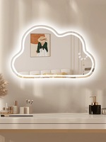 Miroir de salle de bain LED en forme de nuage Anti-buée Fonction de mémoire Dimmable Design moderne Interrupteur tactile Miroir de courtoisie pour Salon de chambre