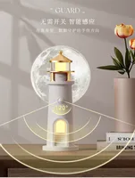 Projecteur Lampe Lune Phare, Veilleuse LED Rechargeable, Décoration Esthétique pour la Maison, Lampe de Table pour le Ramadan et les Célébrations d'Anniversaire
