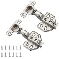 Charnière de porte de placard Elite en acier allié nickelé à fermeture douce, profilée en coupelle de 26 mm, unidirectionnelle, pour porte fine de meuble de cuisine