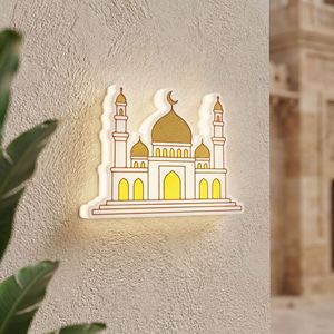 Lámpara <span class=keywords><strong>de</strong></span> <span class=keywords><strong>Noche</strong></span> Recargable con Diseño <span class=keywords><strong>de</strong></span> <span class=keywords><strong>Mezquita</strong></span> Impresa en 3D, Sensor <span class=keywords><strong>de</strong></span> Movimiento Inteligente, LED Inalámbrico, Decoración Islámica para Ramadán, Lámpara <span class=keywords><strong>de</strong></span> Pared, Regalo - Product Image 4