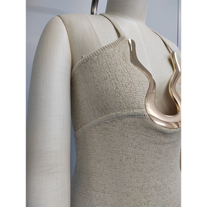 High Quality New Design Custom 100% Tape Yarn <strong>Knitted</strong> Long <strong>Dres</strong> Women Summer Spring Causal Maxi Dress - Product Image 2