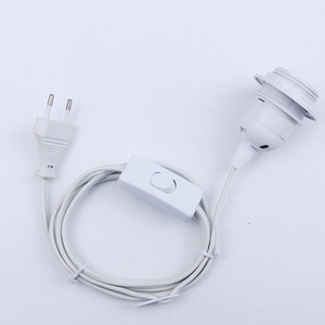 <span class=keywords><strong>Enchufe</strong></span> Redondo Europeo + Interruptor de Botón 303 + Portalámparas <span class=keywords><strong>E27</strong></span> de Media Rosca, Cable de Alimentación para Iluminación, Cable de Cobre Puro - Product Image 1