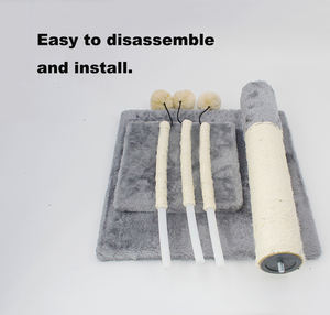 Fabricante al por mayor Rosa gris mordedura resistencia Sisal pequeño gato Scratcther con bola de felpa - Product Image 4