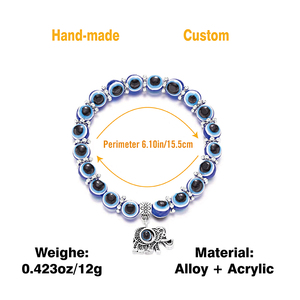 Bracciale OEM con Occhio Turco Portafortuna, Stile Retrò, Diverse Opzioni di Charm, Gioiello con Occhi in Pietra Naturale per Uomini e Donne - Product Image 2