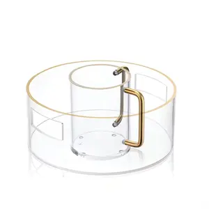 カスタムJudaica Shabbos Shabbat Pesach Passover Seder Jewish Gift Lucite Wash Cup Bowl Acrylic Washing Cup and Bowl Set