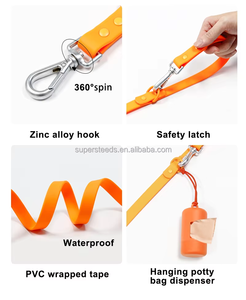 Elegante <span class=keywords><strong>collar</strong></span> de perro impermeable de alta calidad y conjunto de correa Correas de PVC suave al tacto con gancho de hebilla de aleación de zinc OEM personalizado - Product Image 2