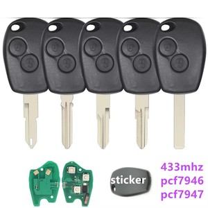 Clé télécommande à <span class=keywords><strong>2</strong></span> boutons avec logo personnalisé pour <span class=keywords><strong>Renault</strong></span> Duster Modus Clio 3 <span class=keywords><strong>Twingo</strong></span> DACIA Logan Sandero Kangoo avec puce PCF7946 433 MHz - Product Image 2