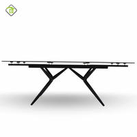 Table à manger en granit fritté Offre Spéciale avec 8 chaises Table à manger à base de métal Design rectangulaire de style nordique