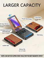 Dompet Kulit PU Minimalis Pria, Penahan Kartu Bisnis Anti Maling RFID Blocking, Dompet Multi-Fungsi POP up, Promo Hot Sale