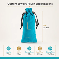 Sacs à Bijoux en Velours Personnalisés avec Logo, Mini Pochettes Cadeaux en Daim pour Bagues, Colliers, Bracelets, Boucles d'Oreilles - Vente en Gros