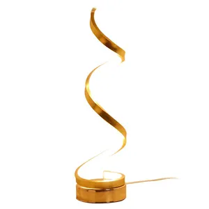 Toptan Modern basit anahtarı tipi Spiral başucu lambası Led okuma aydınlatma lambası dekoratif masa lambası