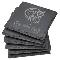 Sous-verres de luxe personnalisés avec logo personnalisé en ardoise 10*10cm carrés blancs en vrac bière noire véritable pierre