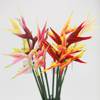Fleur artificielle en caoutchouc souple, toucher naturel, style paradis d'oiseaux tropical, faite à la main, pour mariage, Saint-Valentin, décoration intérieure - Vente en gros