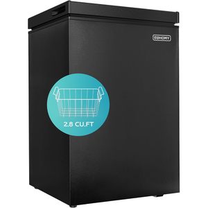 EUHOMY Chest <b>Freezer</b> 2.8 Cu.Ft Removable Basket Manual Defrost Freestanding Black Deep Freezing <b>Mini</b> <b>Freezer</b> - Product Image 1