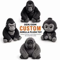 Fabricant de peluches personnalisées de gorilles, OEM ODM, vente en gros, poupée réaliste en peluche pour mascottes de marque et articles cadeaux