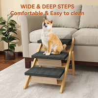 ZMaker 2/3/4 étapes escaliers pour chiens en bois rampe pliable pour animaux de compagnie 2-en-1 escaliers pour animaux de compagnie escaliers pour chiens portables jusqu'à 110 livres