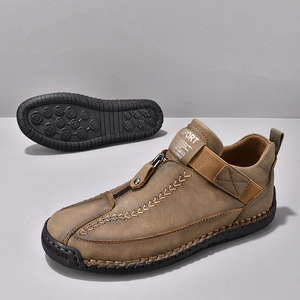 Zapatos de Hombre de Cuero PU, Mocasines Casuales Sin Cordones, Zapatos de Cuero Transpirables, Zapatos Planos de Moda para Hombre, Mocasines de Trabajo, Tallas Grandes - Product Image 4