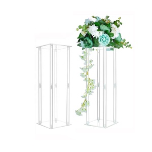 60cm Dài rõ ràng cột rắn hình chữ nhật Acrylic Hoa cưới centerpieces hiển thị đứng - Product Image 1