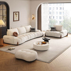 Set furnitur ruang tamu desainer putih krim mewah Modern populer <span class=keywords><strong>Sofa</strong></span> sandaran dapat disesuaikan nyaman untuk rumah apartemen - Product Image 5