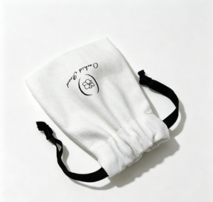 Pochette à bijoux en coton réutilisable avec cordon de serrage, écologique, pour le rangement des bagues, cadeau de mariage - Product Image 2