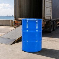 Fût métallique bleu robuste de 55 gallons pour le transport de produits chimiques, le stockage de carburant industriel, barils en acier avec trou de bouchon scellé